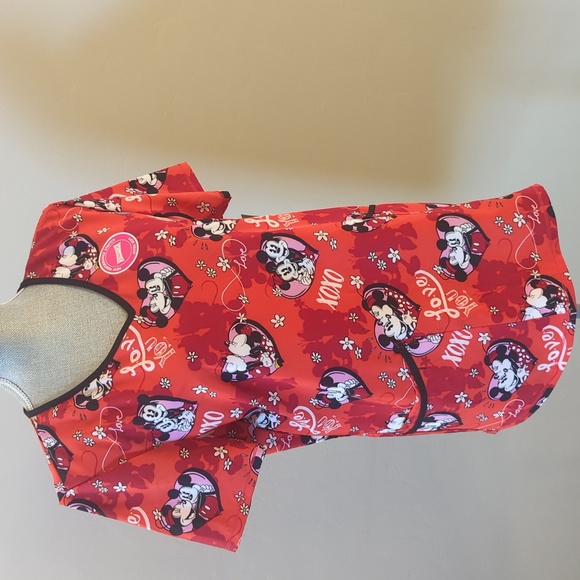 Disney Minnie and Mickey V-neck scrub top - Picture 1 of 8